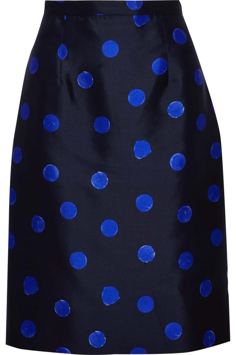 Oscar De La Renta Polka-dot silk and cotton-blend faille pencil skirt