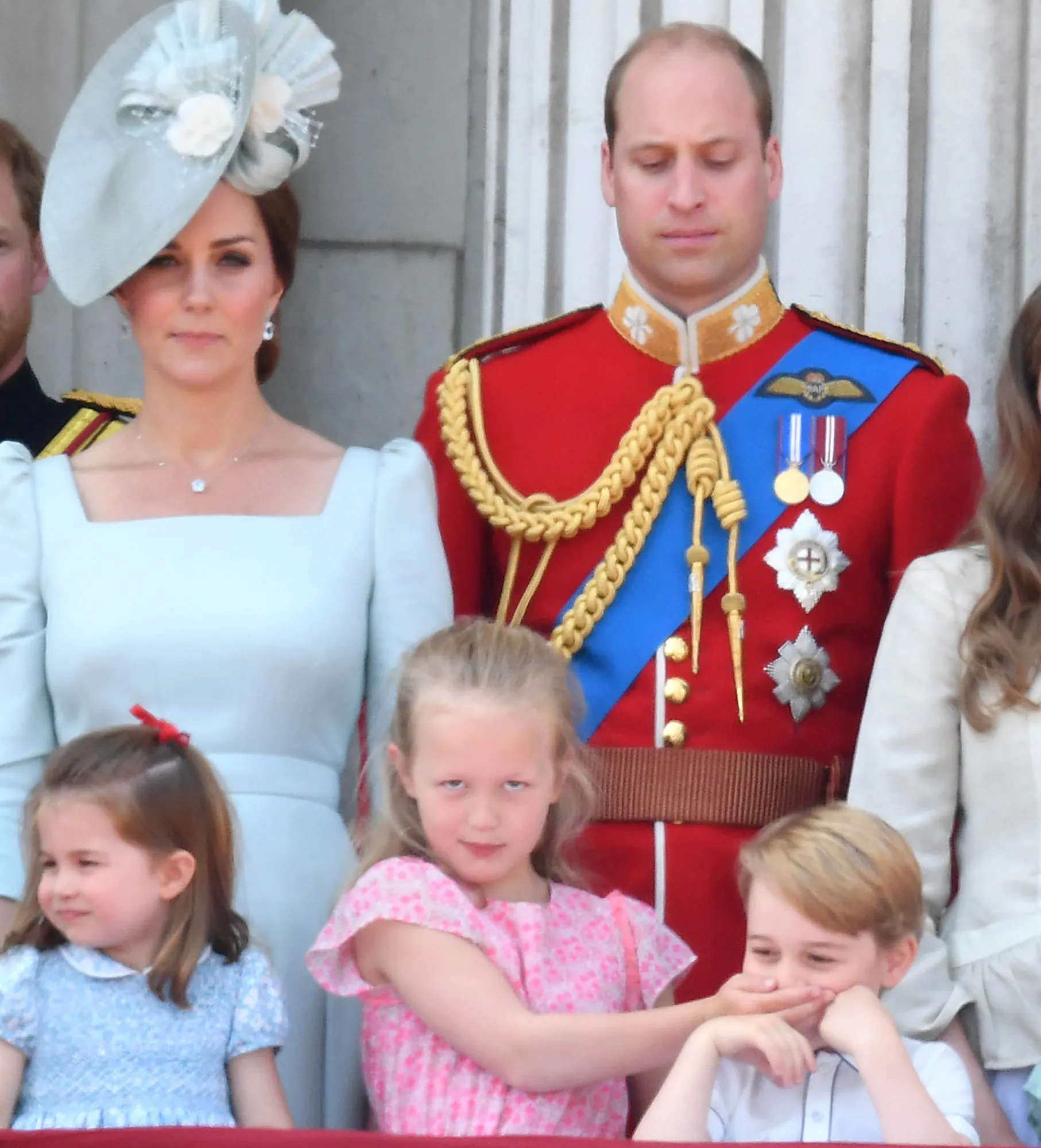 Savannah Phillips, Cover Mouth, Prince George, Prince William, Trooping The Colour, Royal Family