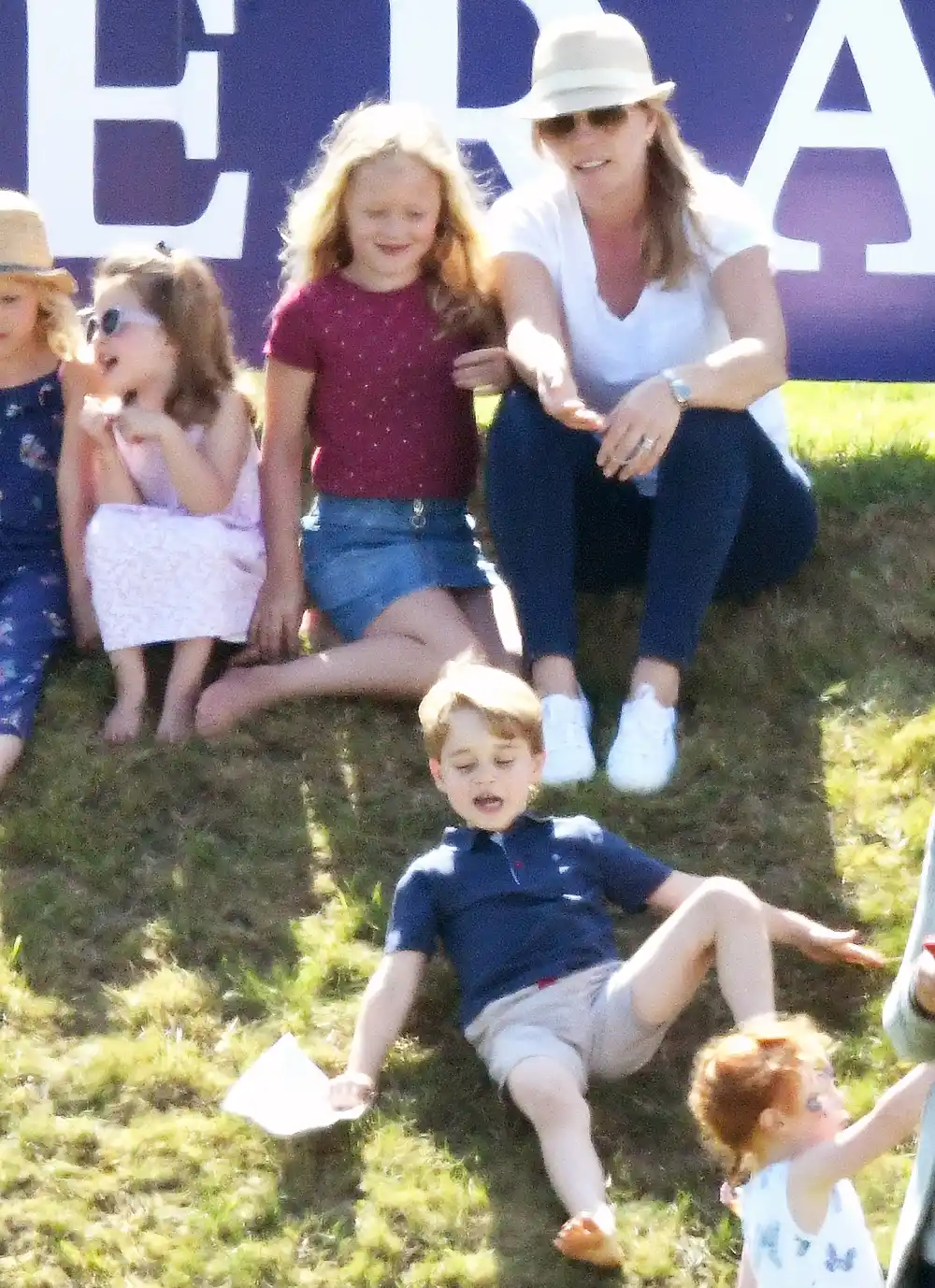 Savannah Phillips Pushes Prince George Down Hill