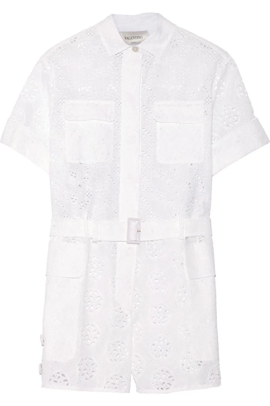 VALENTINO Broderie anglaise cotton blend playsuit