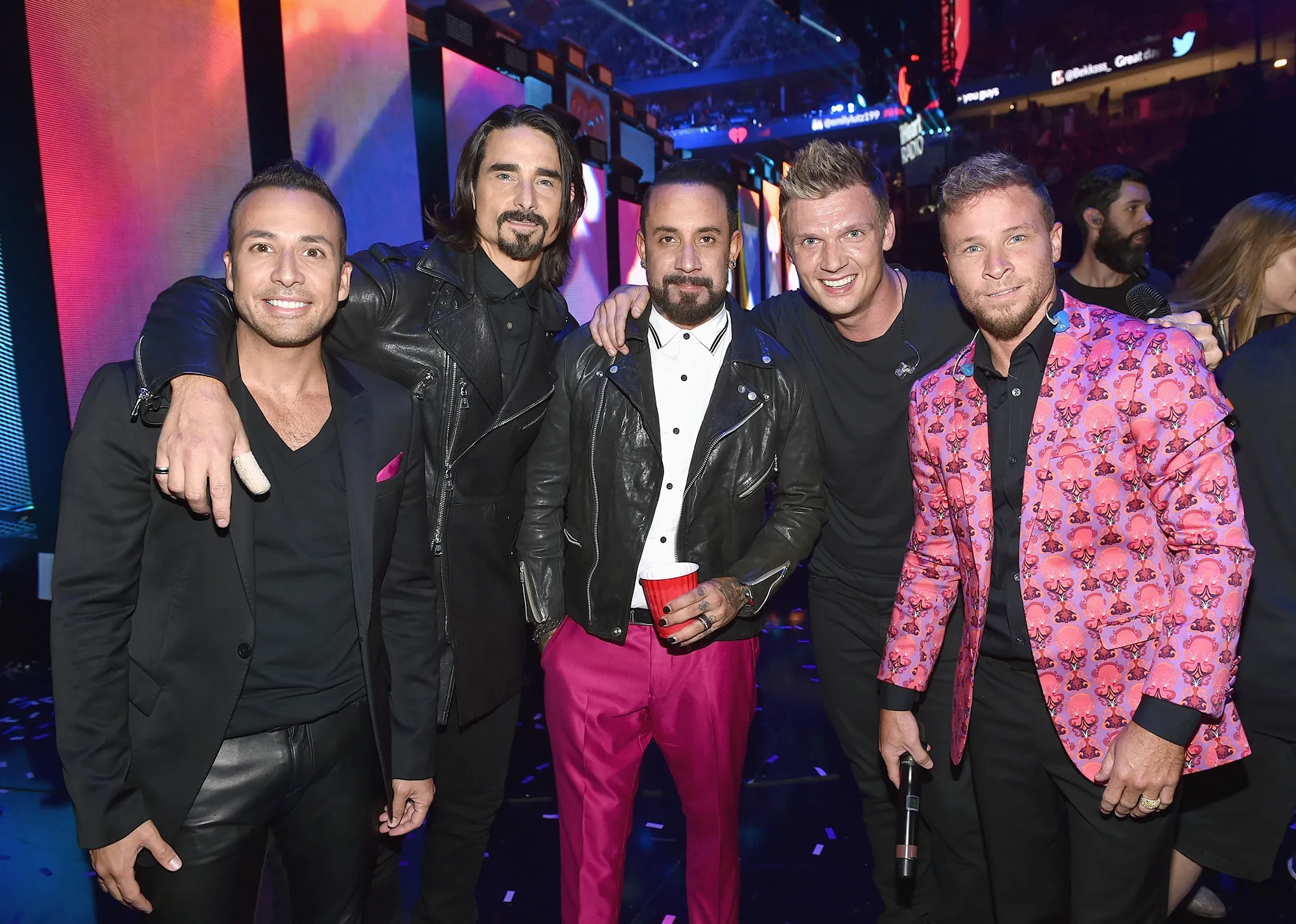 Howie Dorough, Kevin Richardson, A. J. McLean, Nick Carter, and Brian Littrell of music group Backstreet Boys.