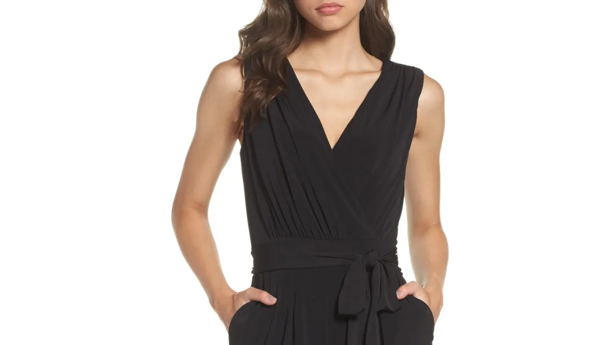black wide leg jumpsuit