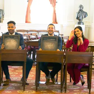 Becca Kufrin with Blake, Wills and Garrett in ‘The Bachelorette‘