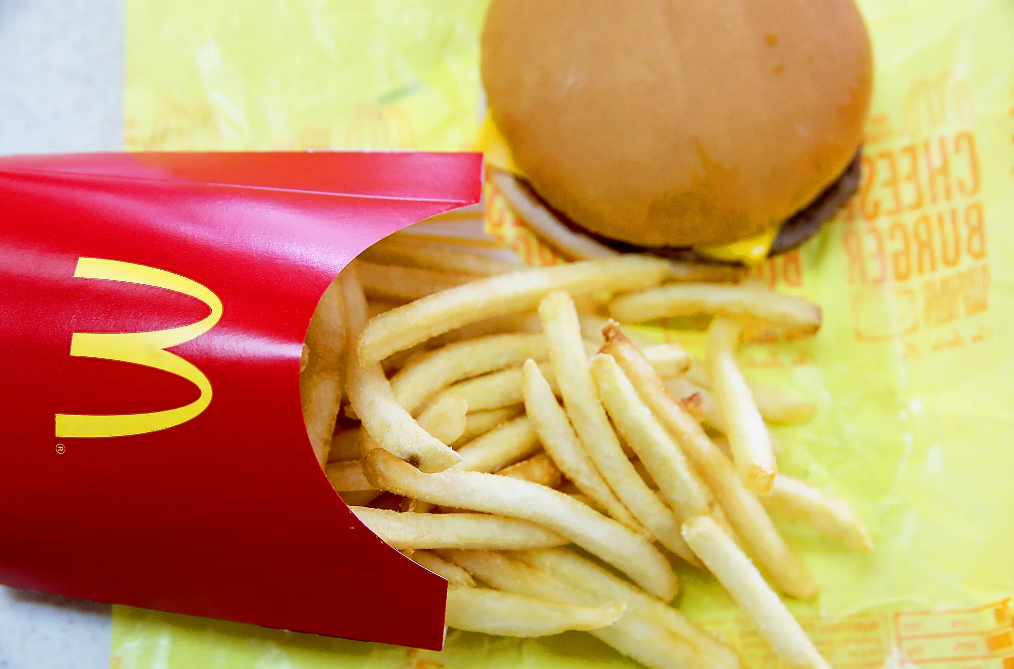 McDonald's cheeseburger and fries