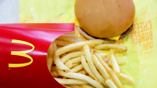 McDonald's cheeseburger and fries