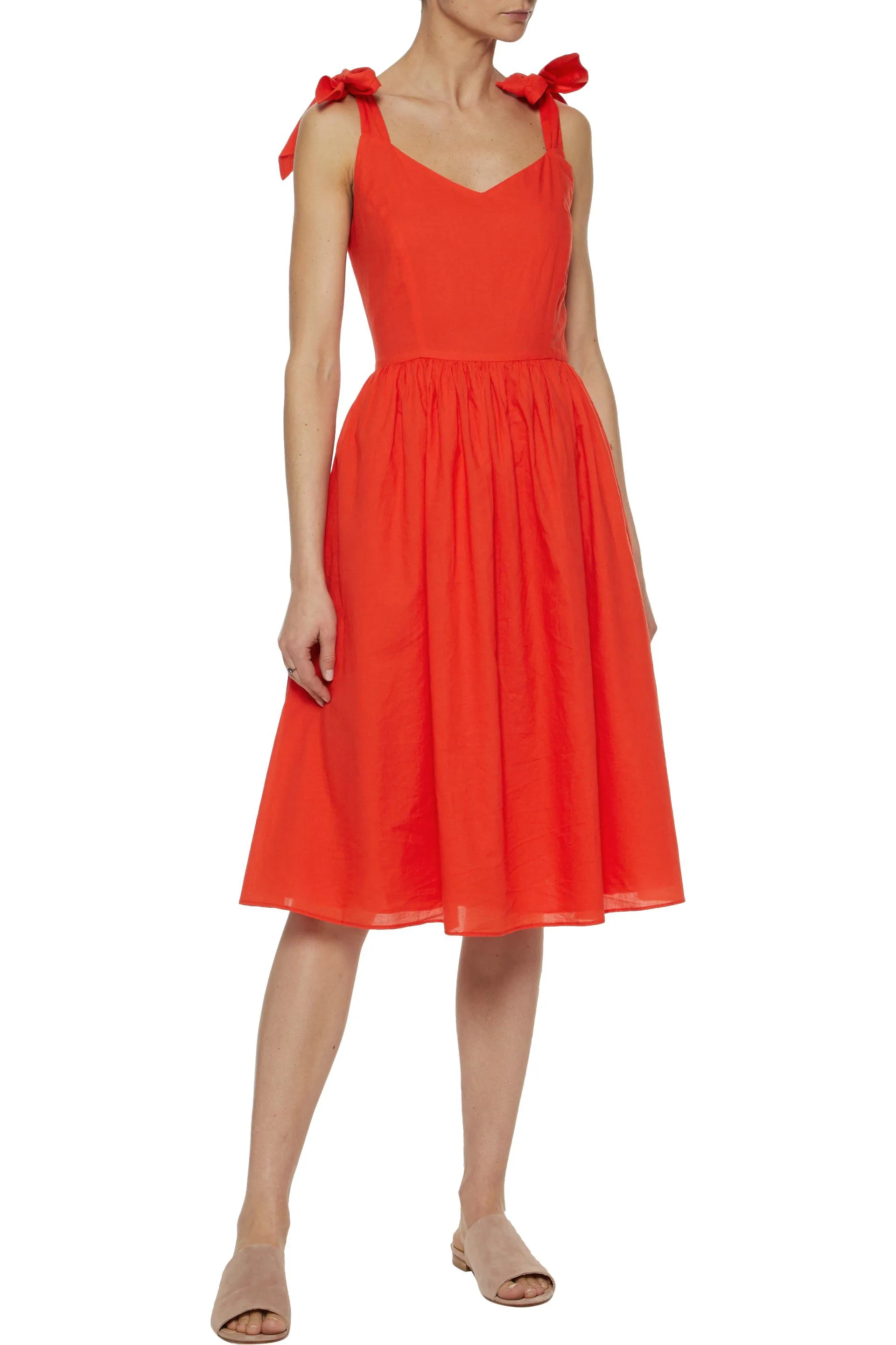 red outnet dress
