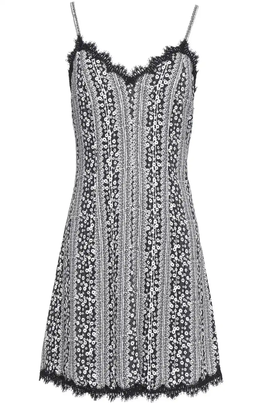 ALICE+OLIVIA Lace-Trimmed Printed Cvady Mini Dress