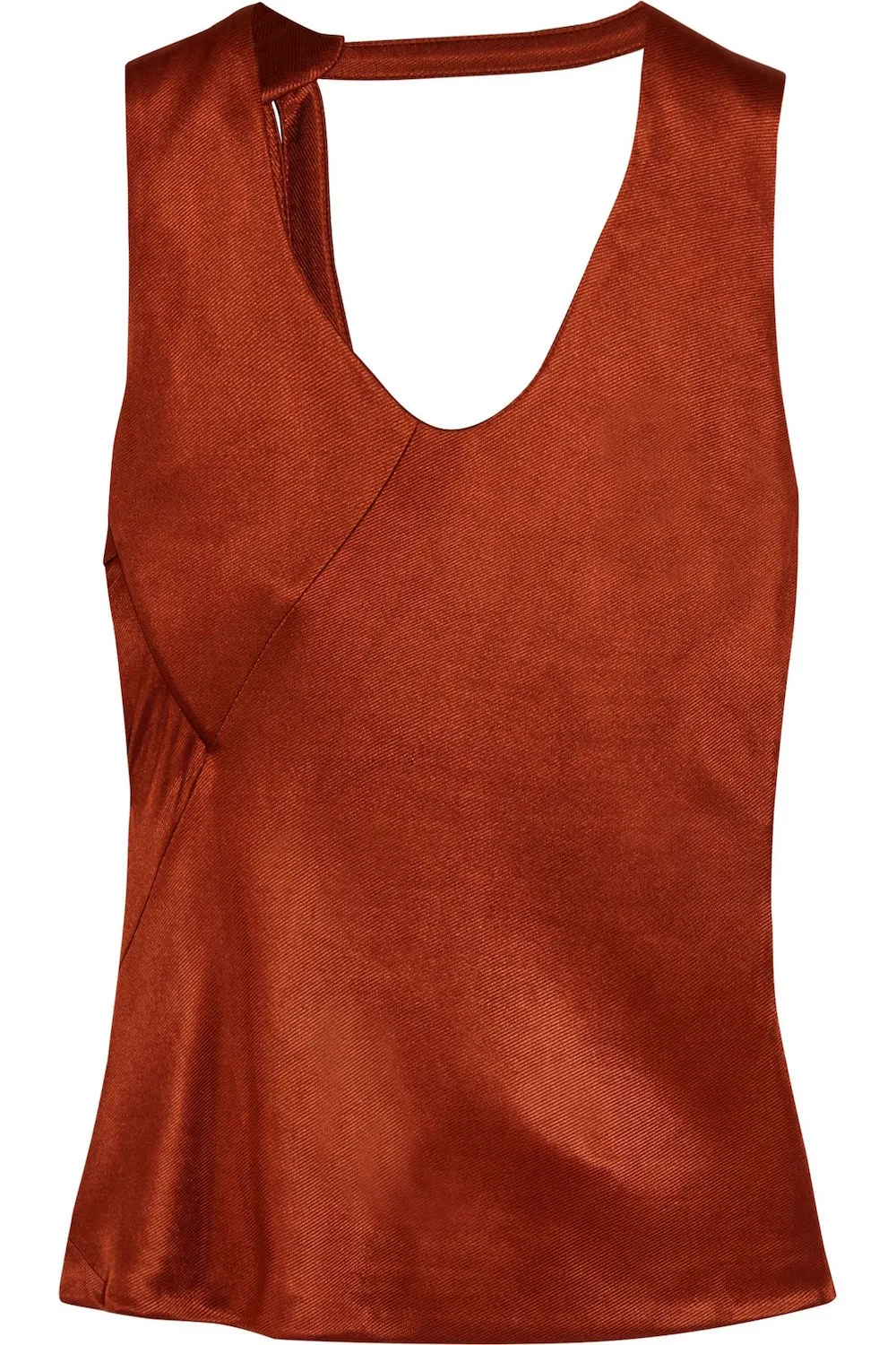 ATLEIN Open-Back Draped Metallic Satin Top