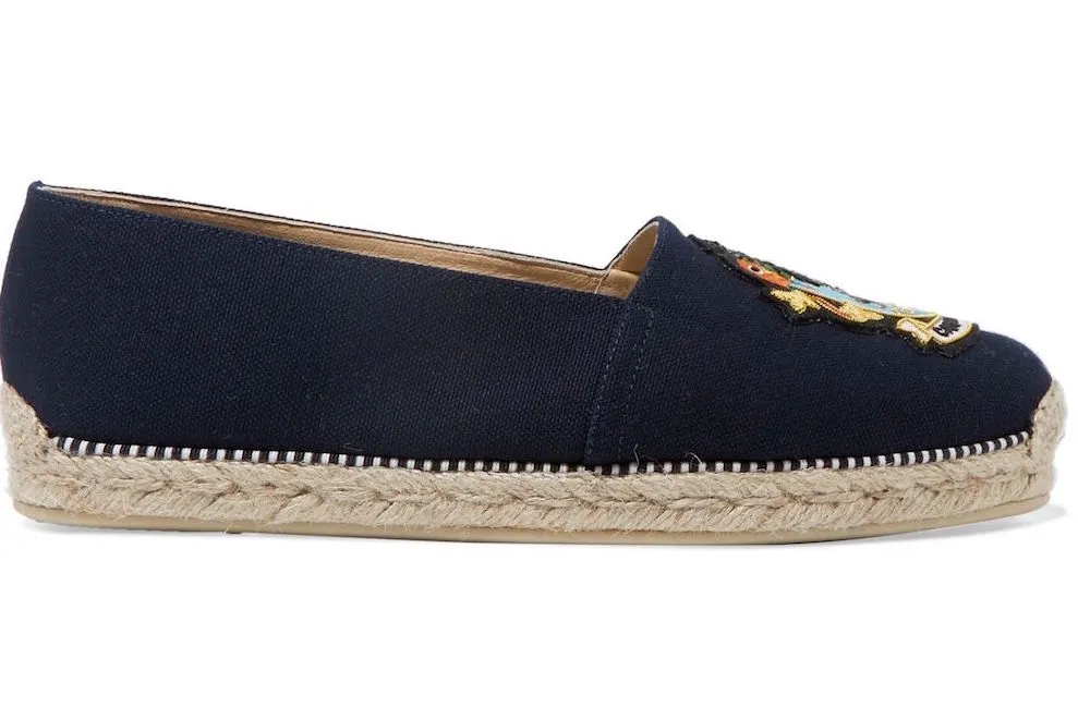 CHRISTIAN LOUBOUTIN Lougalia appliquéd canvas espadrilles