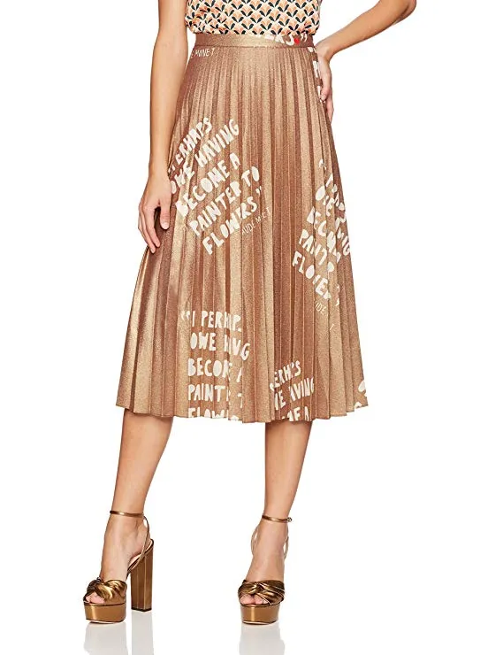 drew barrymore dear drew metallic skirt pleated