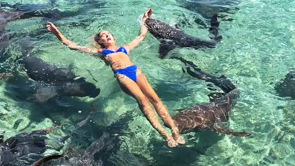 Katarina Zarutskie Photo Shoot Shark Bite