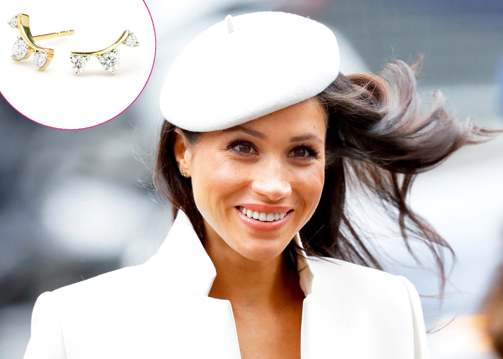 Meghan Markle Adina Reyter 3 Diamond Amigos Curve Posts