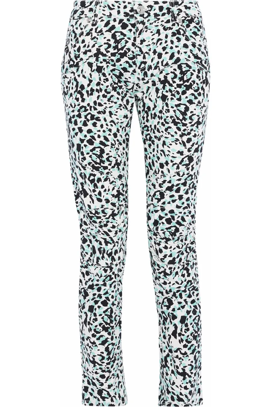 PIERRE BALMAIN Leopard-Print Mid-Rise Slim-Leg Jeans