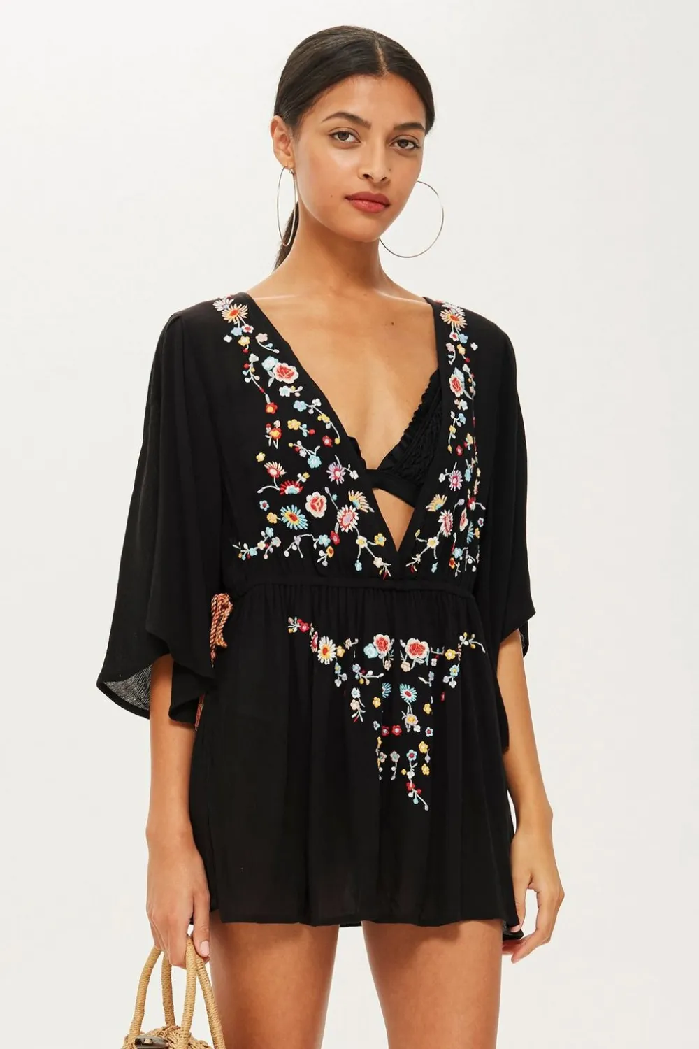 Topshop Embroidered Kaftan