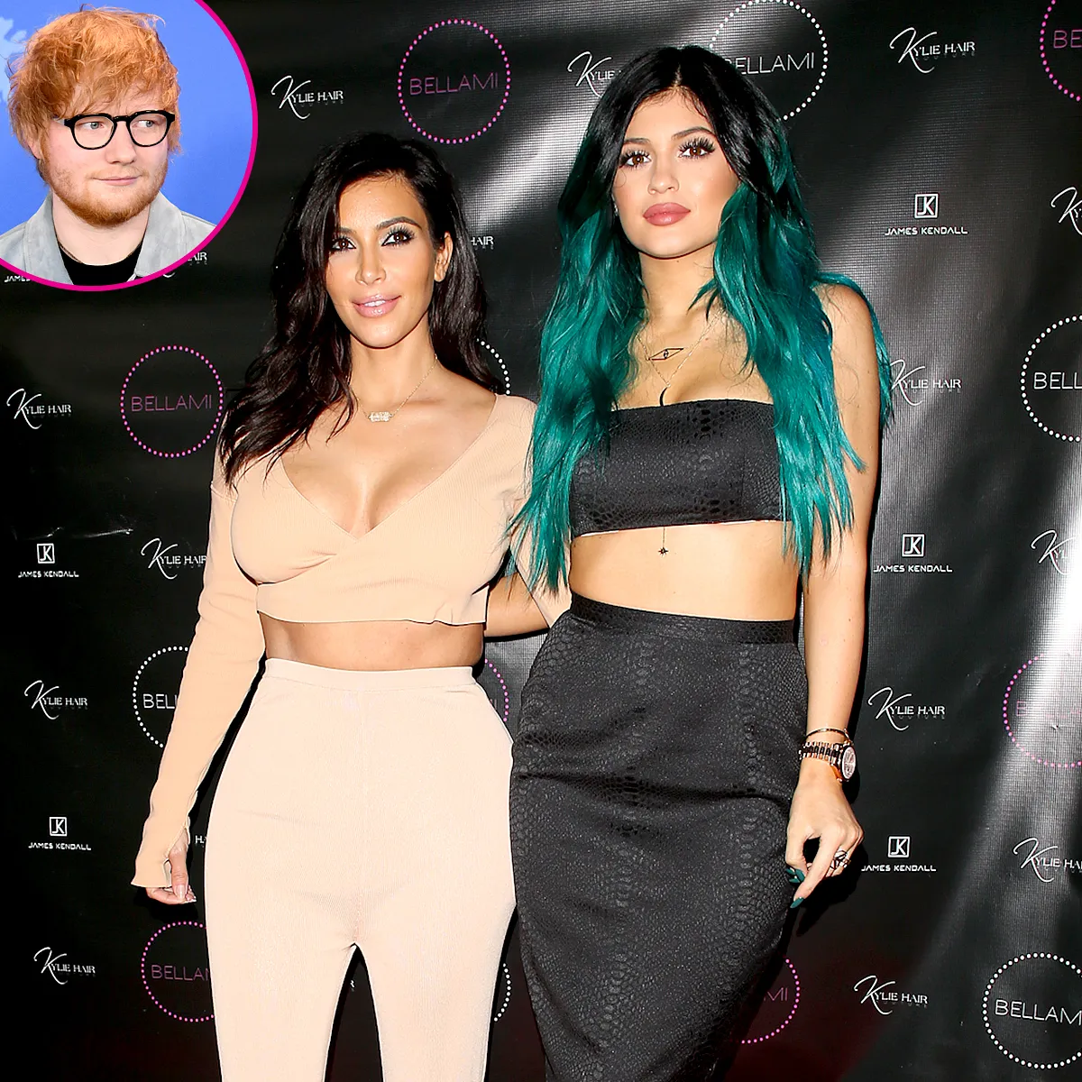 Ed Sheeran, Kim Kardashian, and Kylie Jenner