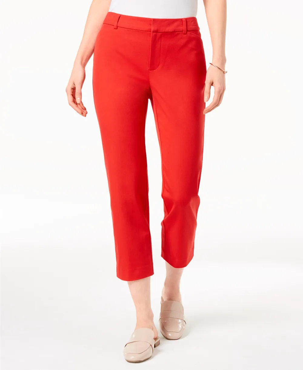 red cropped pants