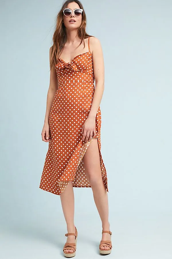 polka dot midi dress