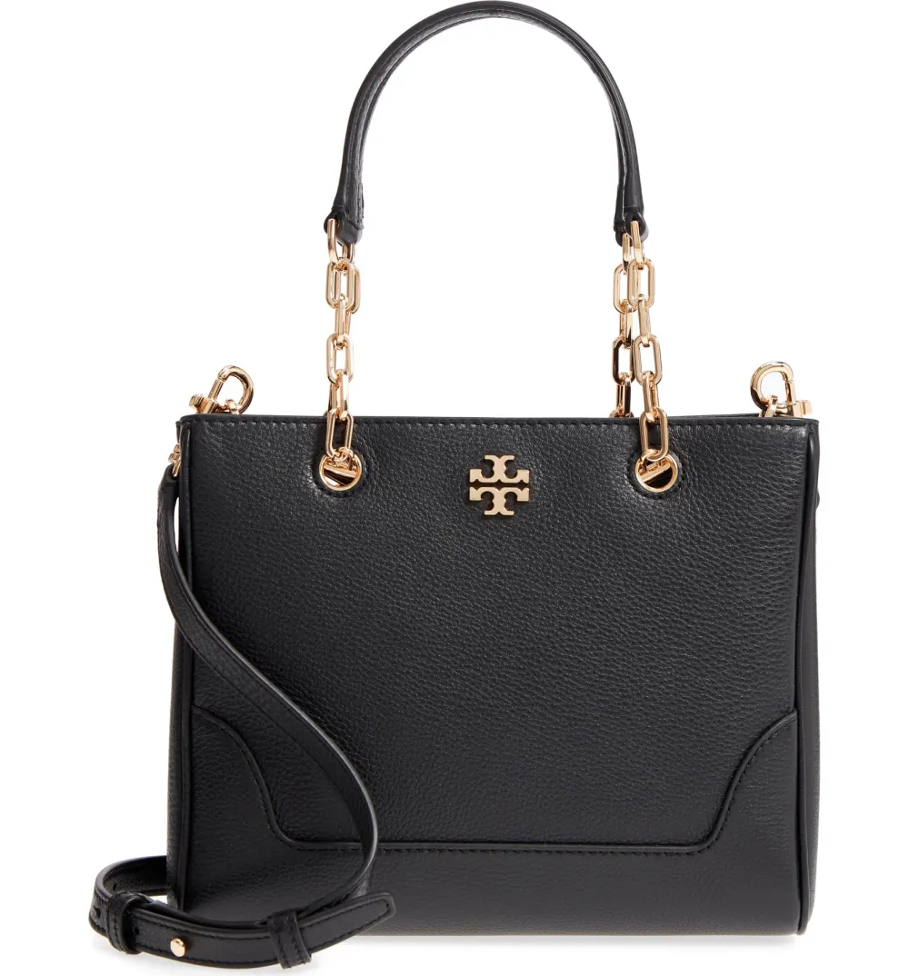 tory burch black tote handbag 