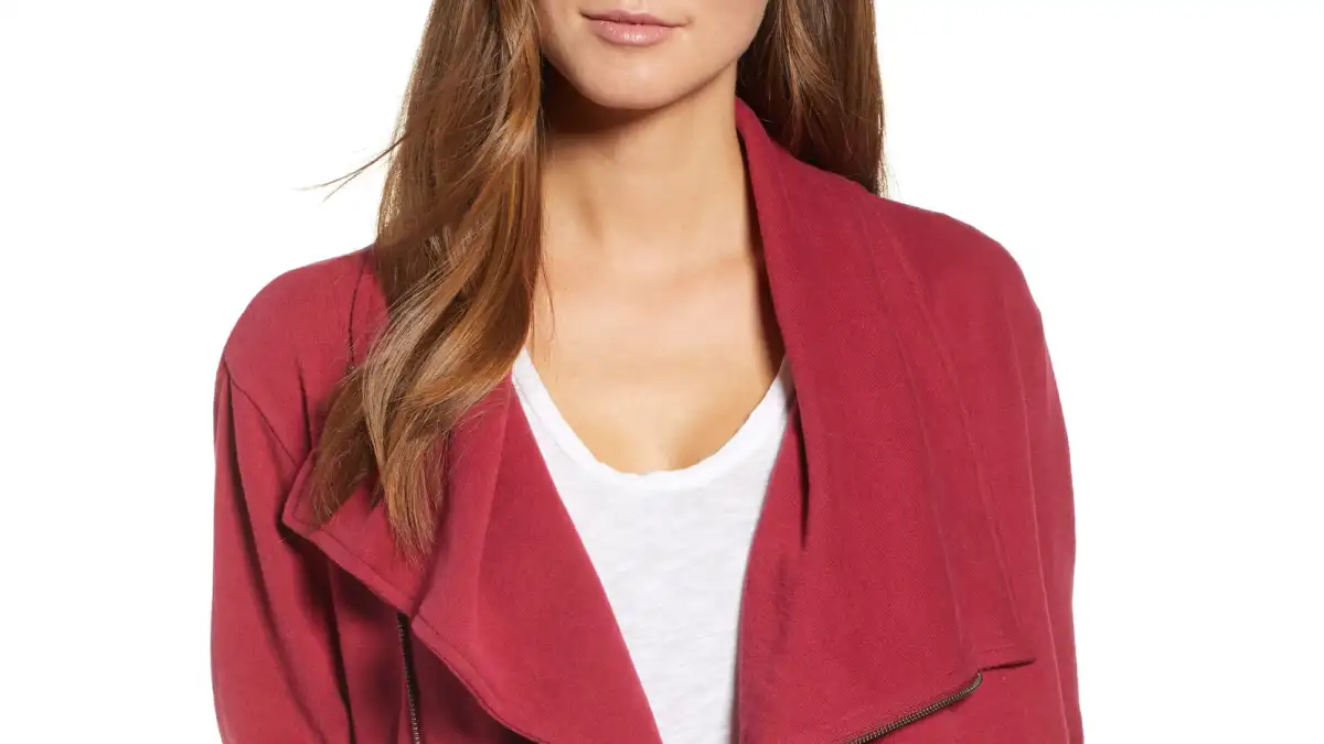 caslon asymmetrical drape jacket
