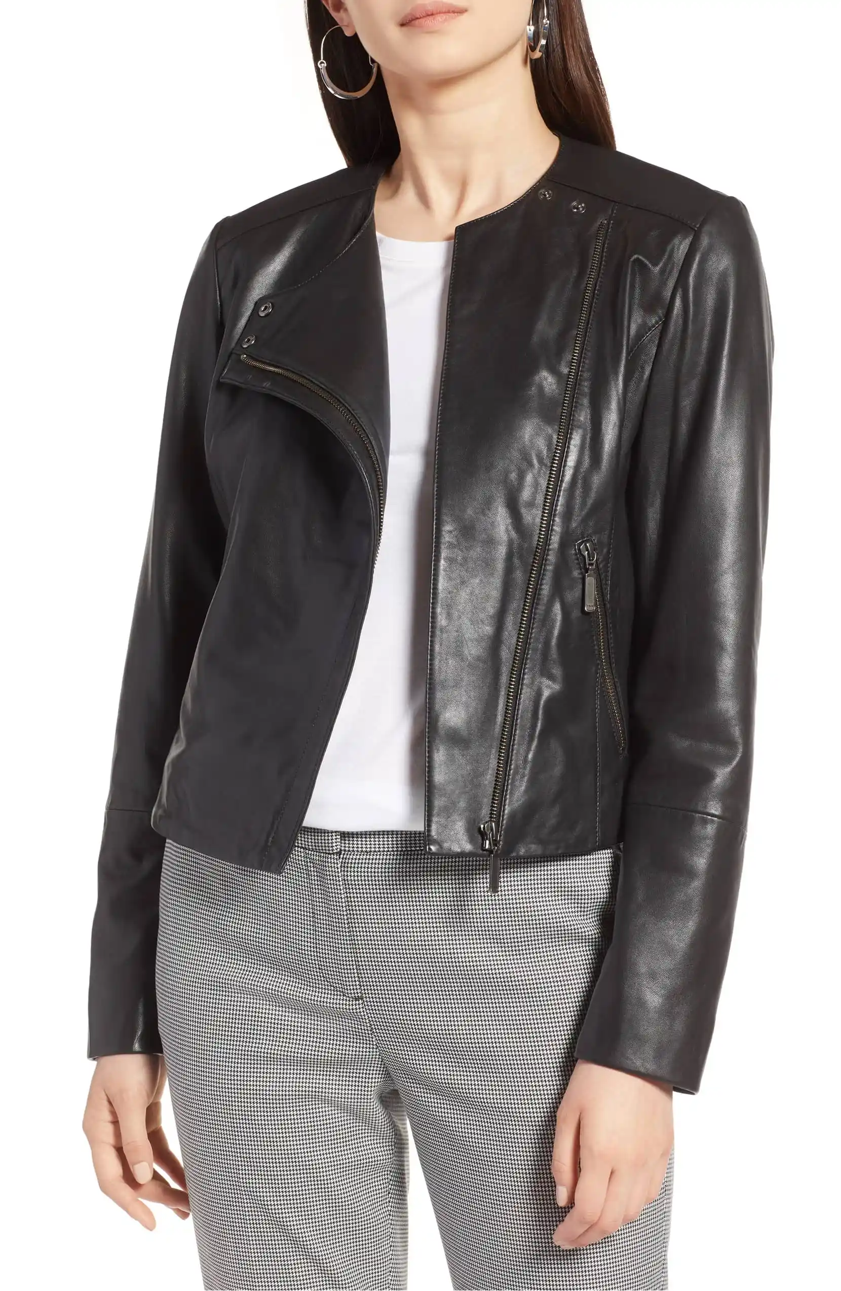 Halogen collarless jacket