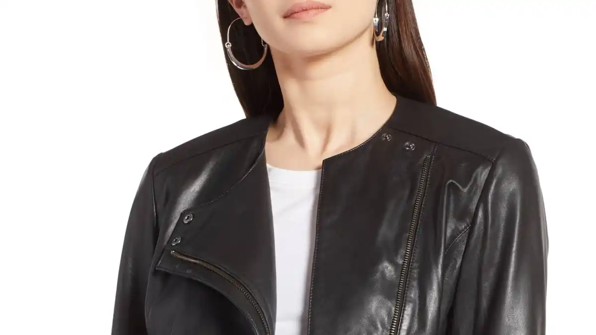 Halogen collarless jacket