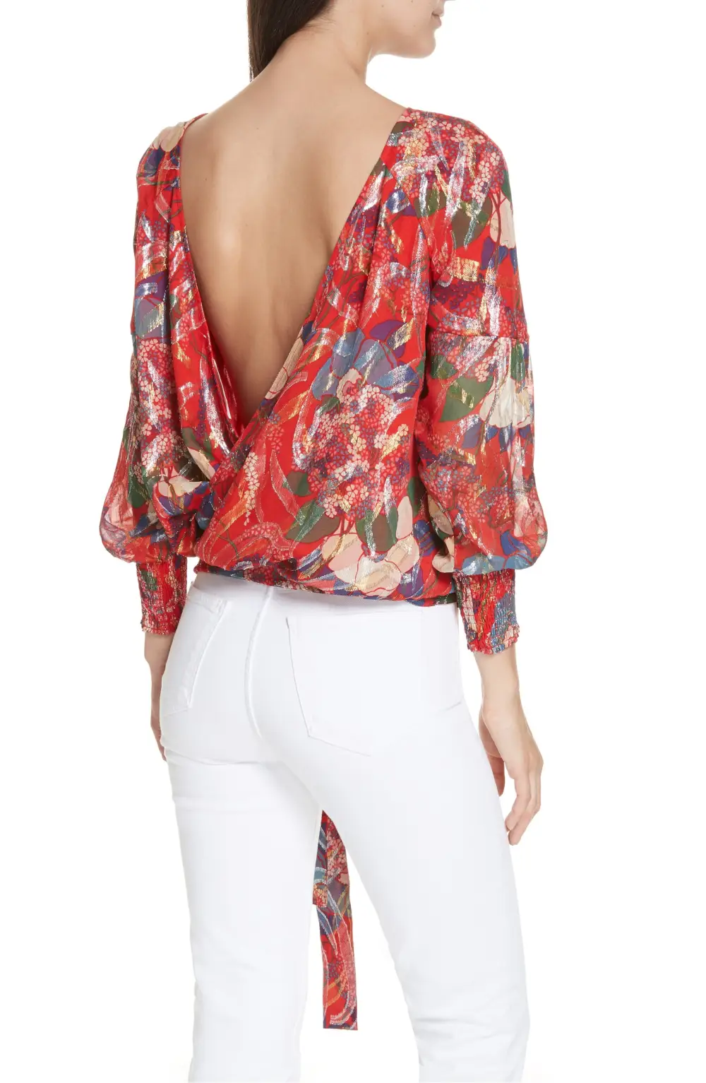 ba&sh open back silk top