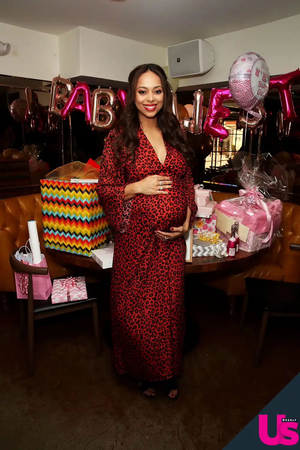 Amber Stevens at her baby shower