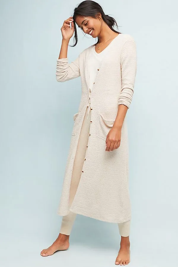 Anama Waffle-Knit Cardigan