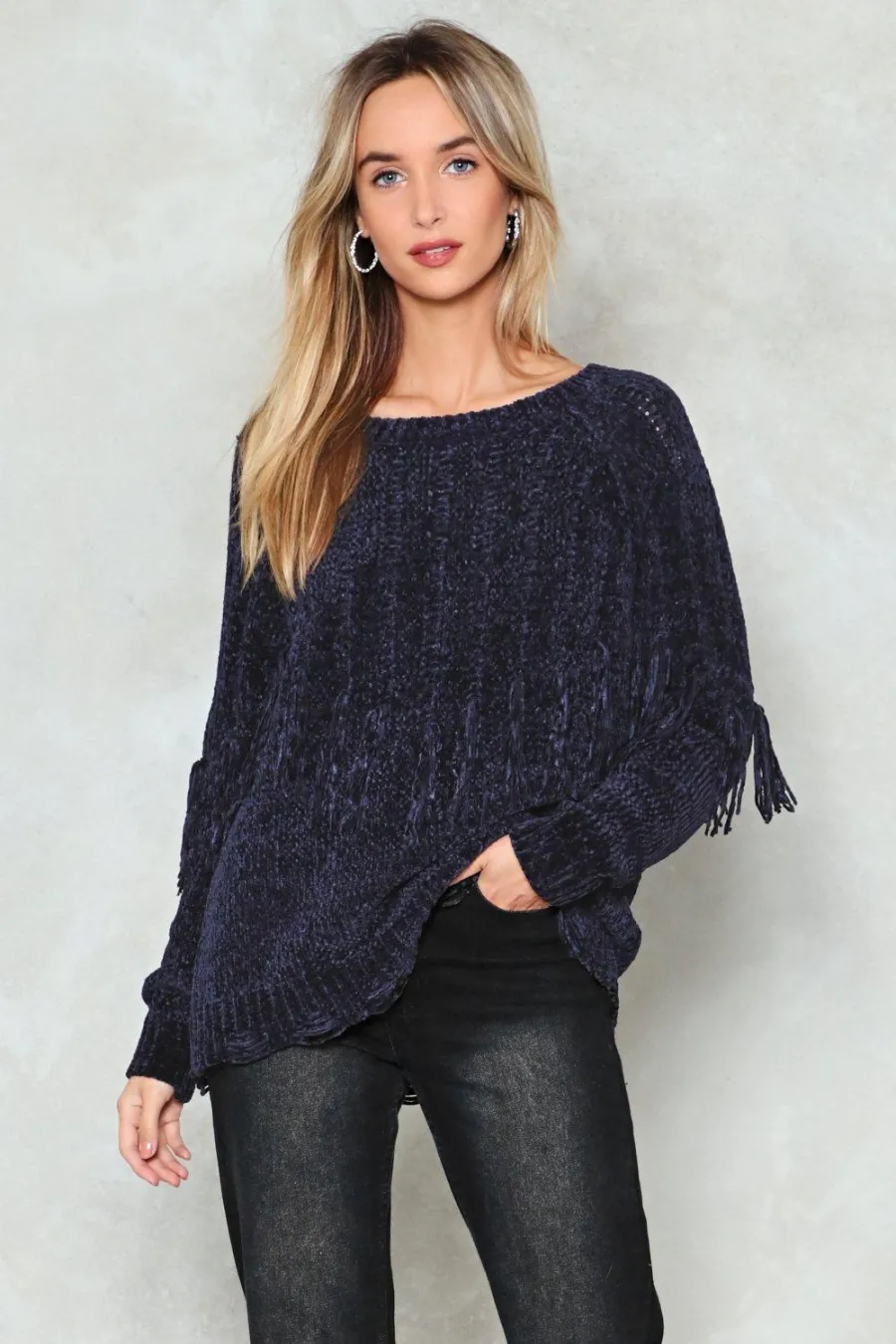 chenille tassel sweater nasty gal