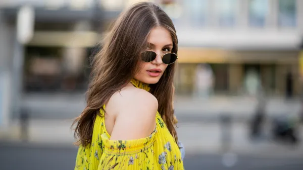 woman with yellow dress summer