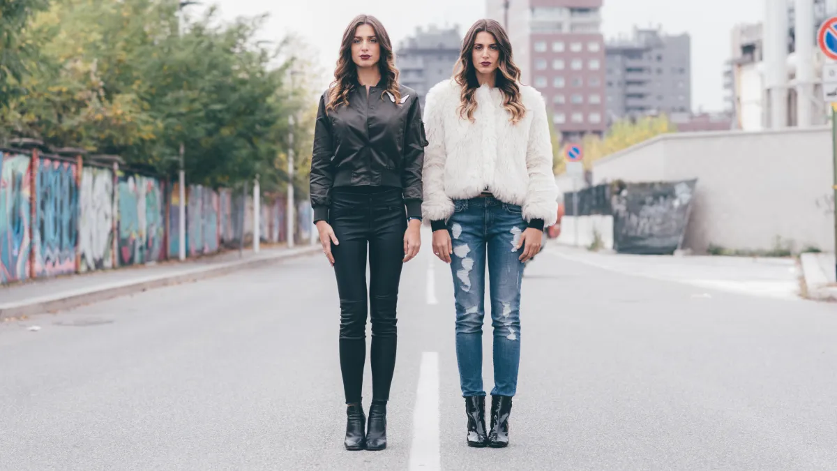 women in skinny jeans