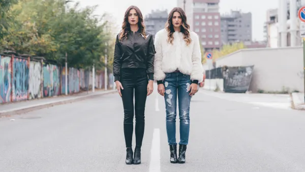 women in skinny jeans