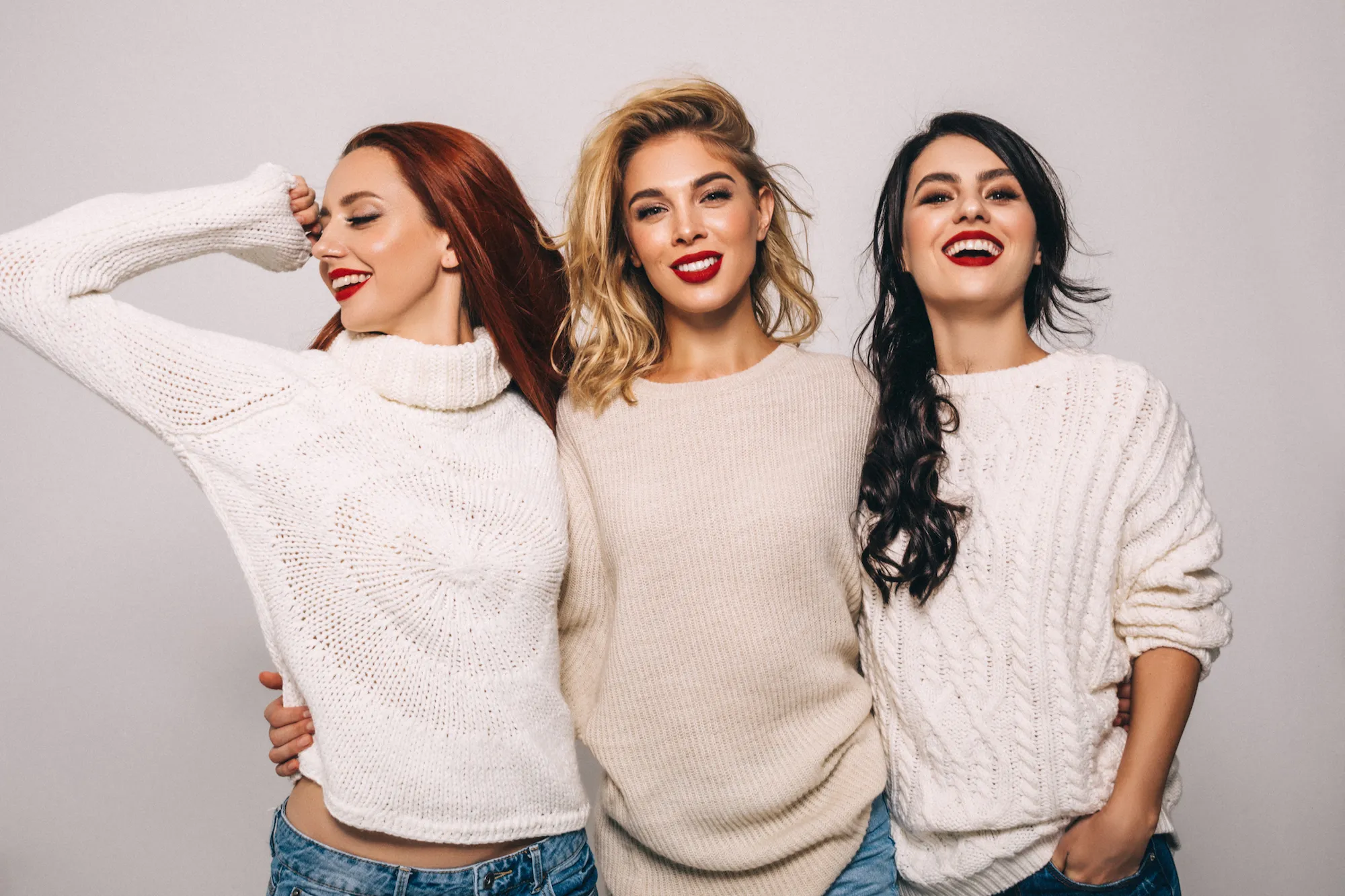 Women wearing sweaters