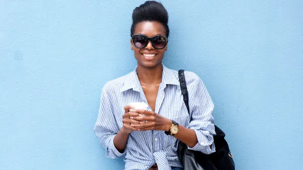 woman wearing striped shirt
