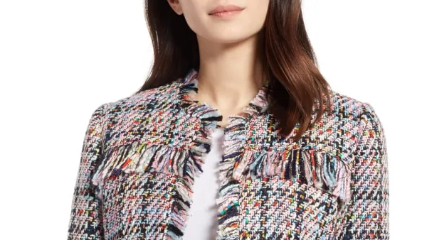 Halogen Raw Edge Tweed Jacket