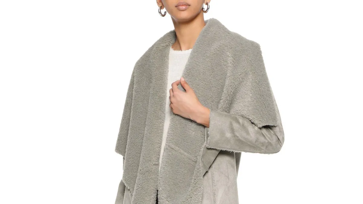 Line Faux Shearling Coat