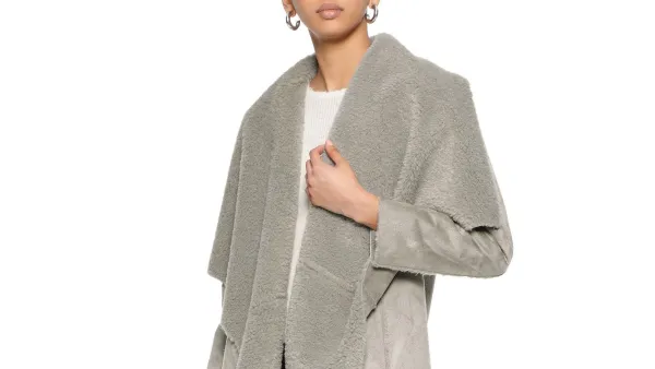 Line Faux Shearling Coat