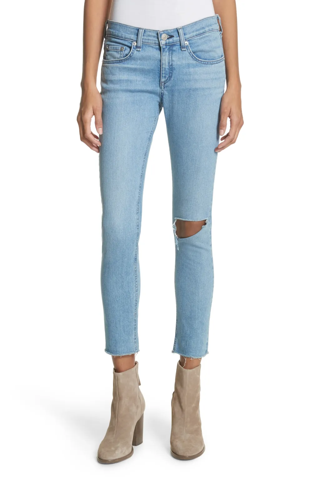 Rag & Bone Ripped Ankle Skinny Jeans