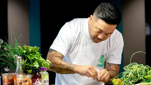 Roy Choi’s Ginger Miso Spinach Strawberry Salad Recipe