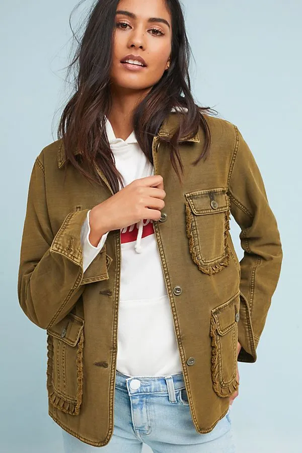Ruffled Utility Jacket