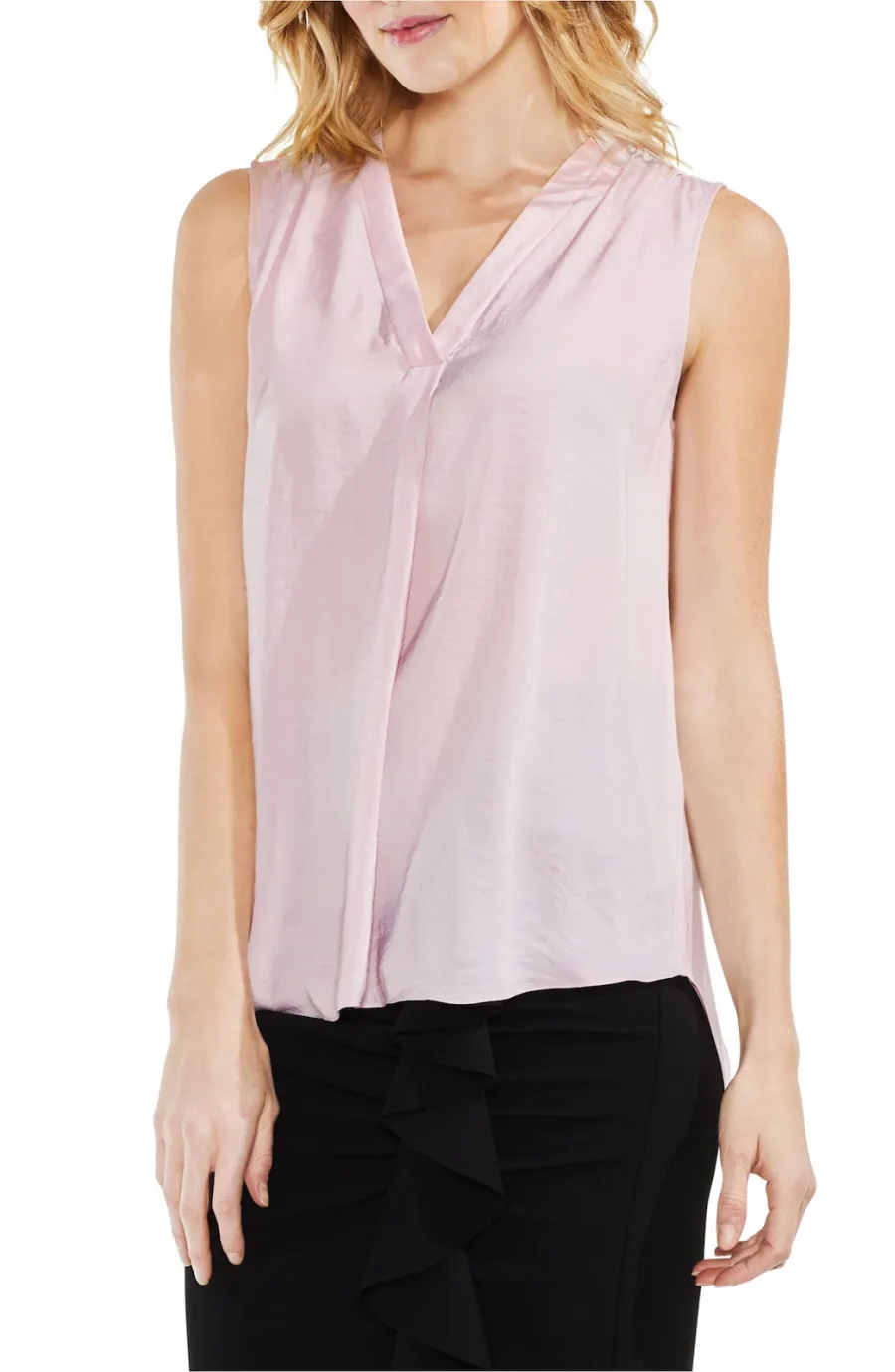 Vince Camuto Rumpled Satin Blouse