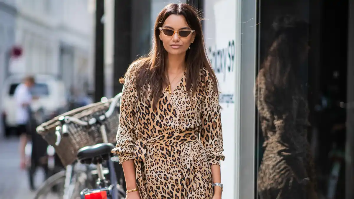 leopard print shirt dress