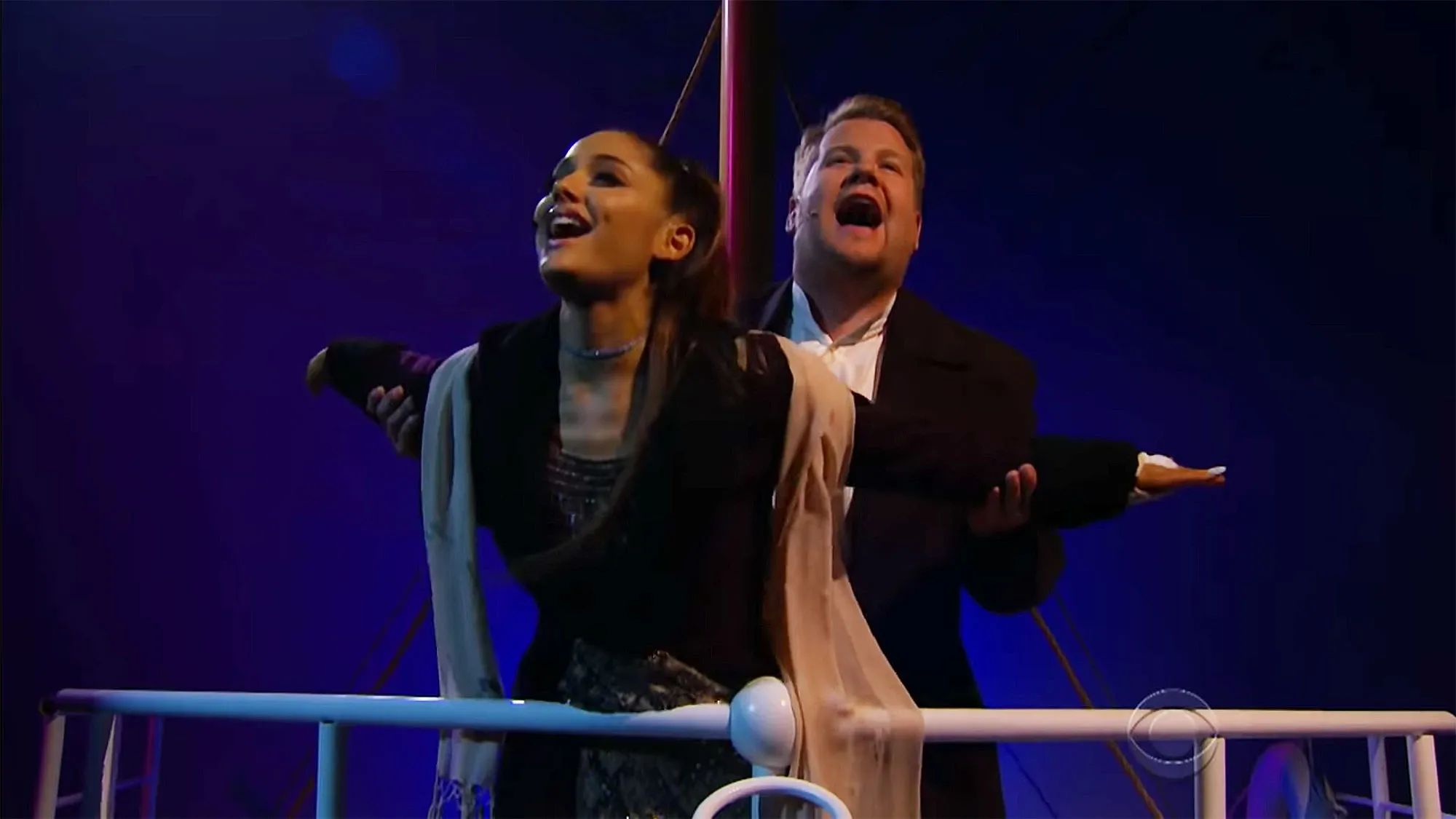 ariana grande james corden titanic soundtrack the late late show