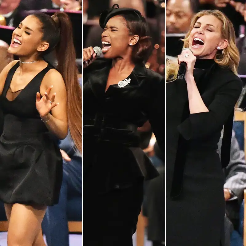 Ariana Grande Jennifer Hudson Faith Hill Perform Aretha Franklin Funeral