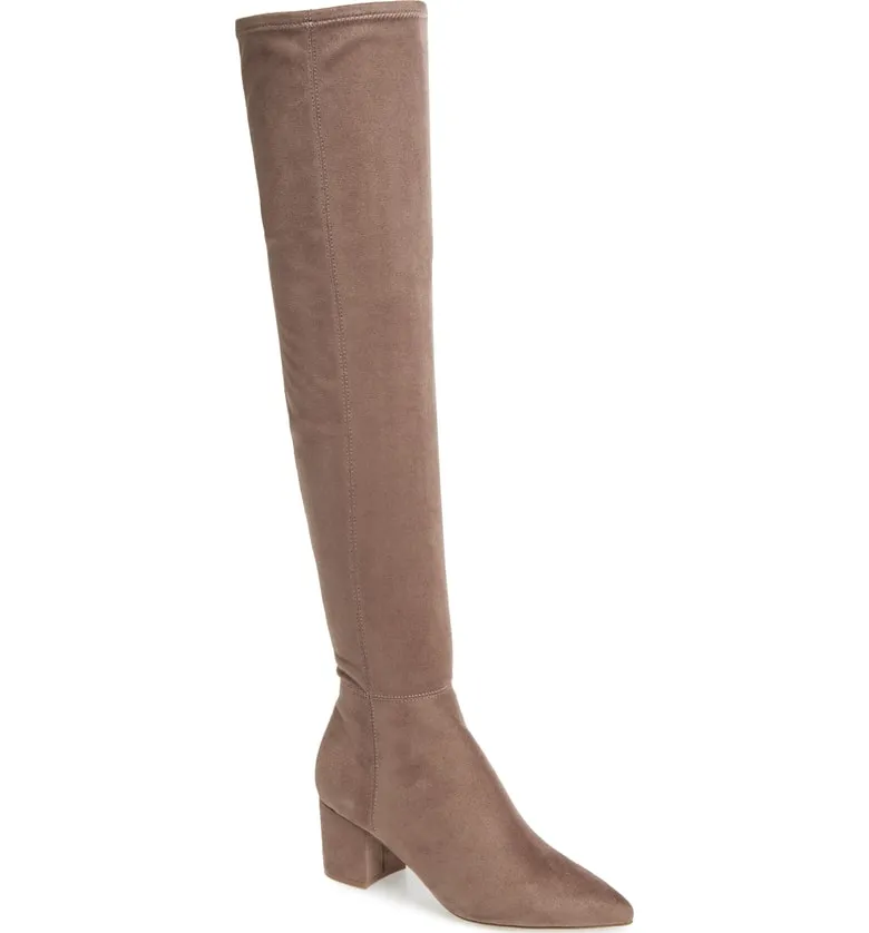 brown suede over the knee boots
