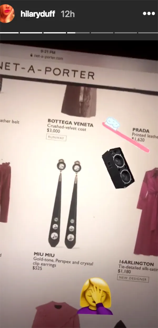 Courtesy of Hilary Duff/Instagram miu miu