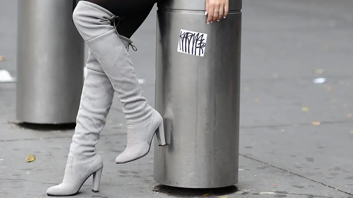 grey suede over the knee stuart weitzman boots