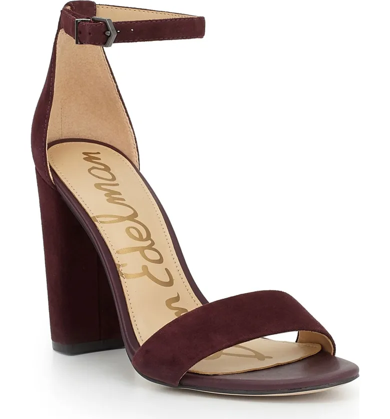 wine suede sandal hue