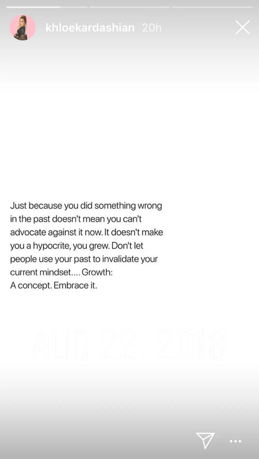 Khloe Kardashian Insta-story