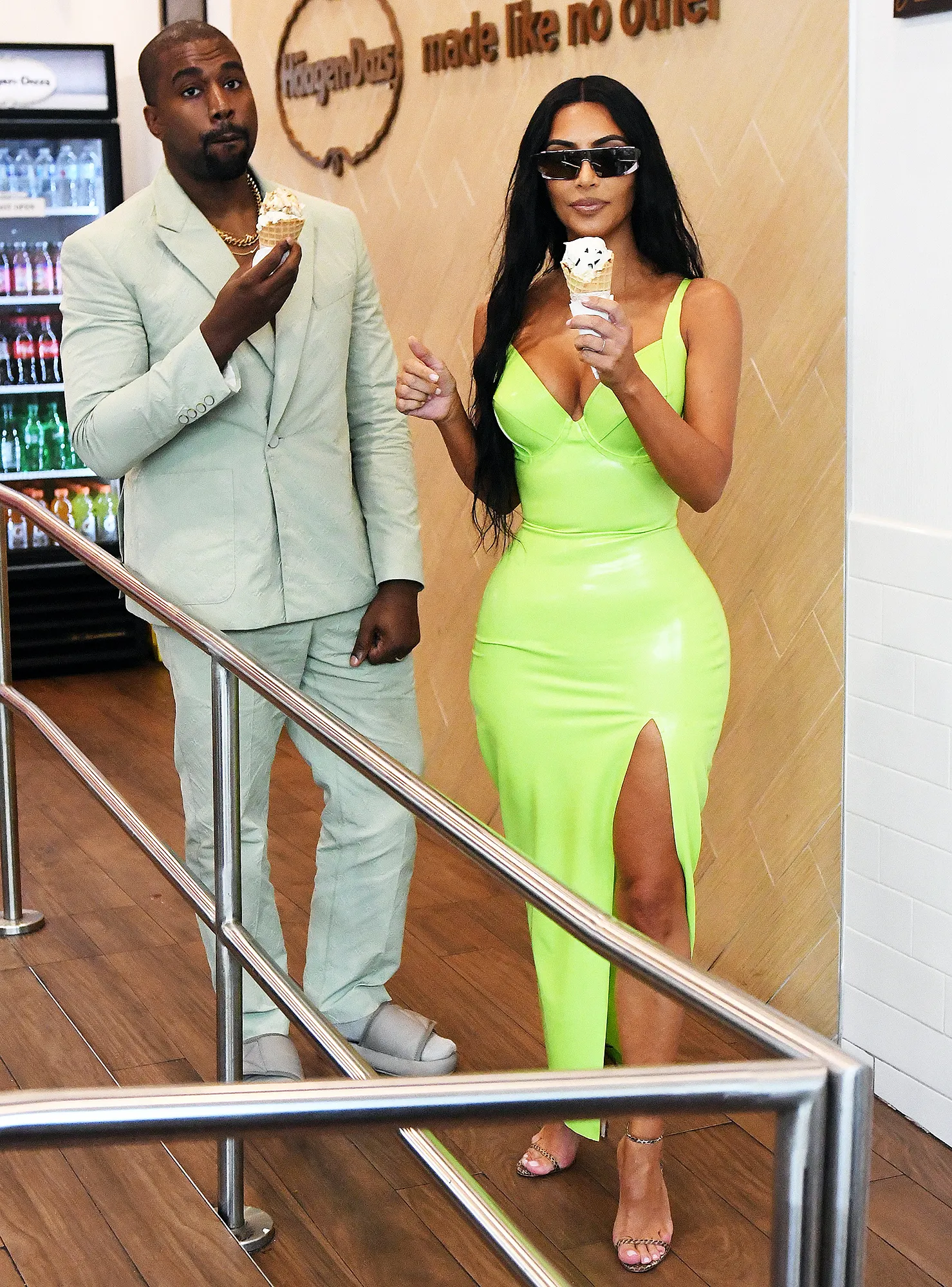 Kim Kardashian Kanye West 2 Chainz Wedding Ice Cream Date